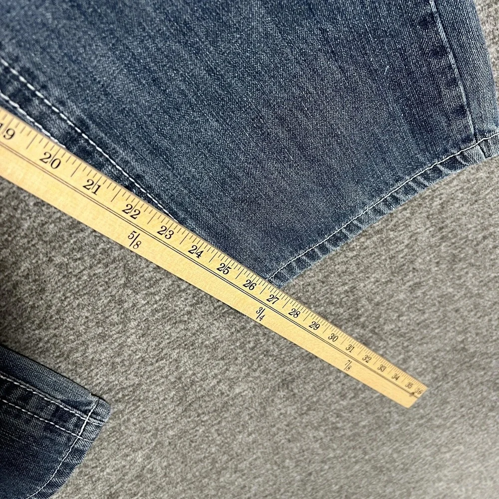 True Religion Rainbow Billy Jeans Mens 32x26 Blue Straight‎ Stitch USA Denim